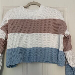 Moon & Madison striped cropped Knit Sweater